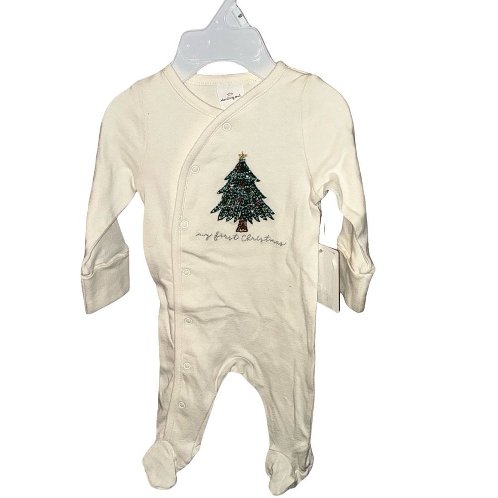 Starting Out Baby's First Christmas Cream One Piece NWT